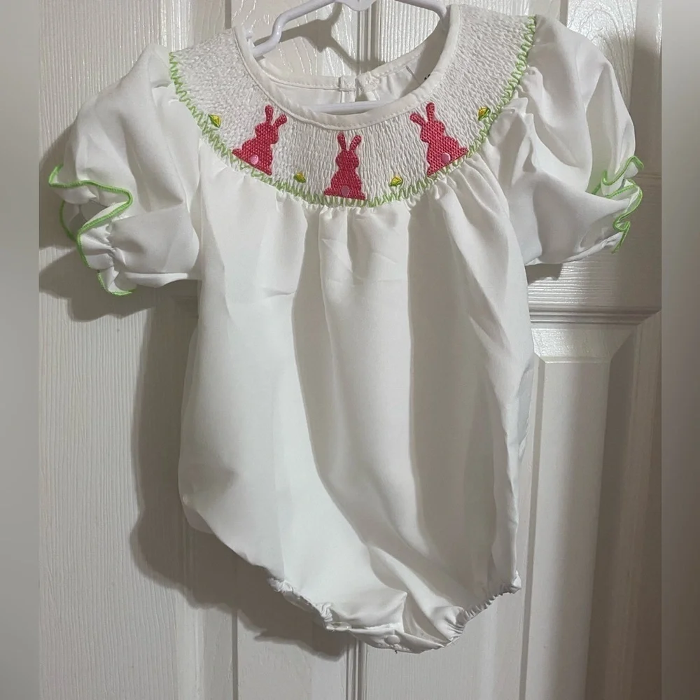 New Smocked Easter Bubble Romper